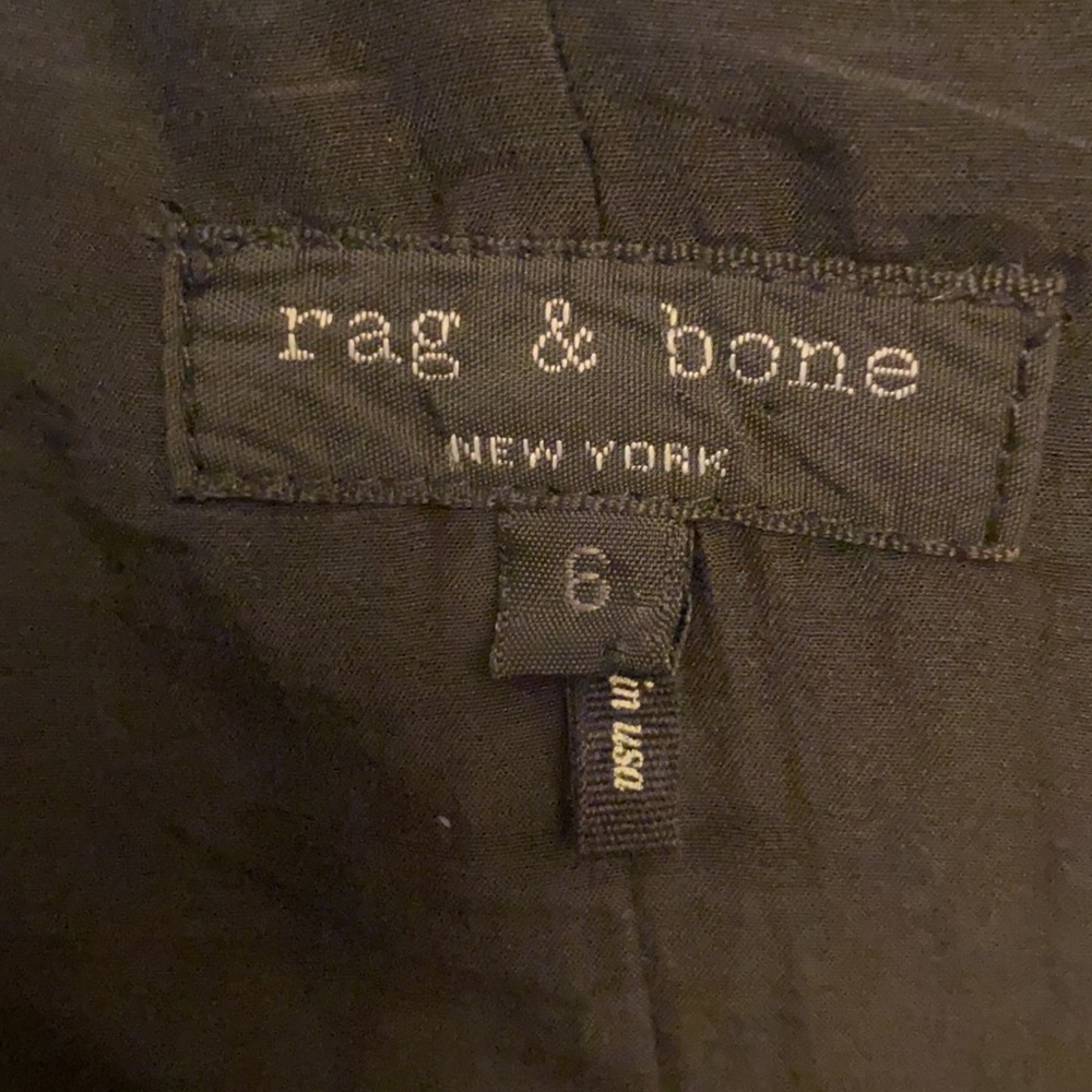 Rag and Bone Silk Dress with Crochet Netting Detail at Neck and Pockets. - Picture 6 of 10